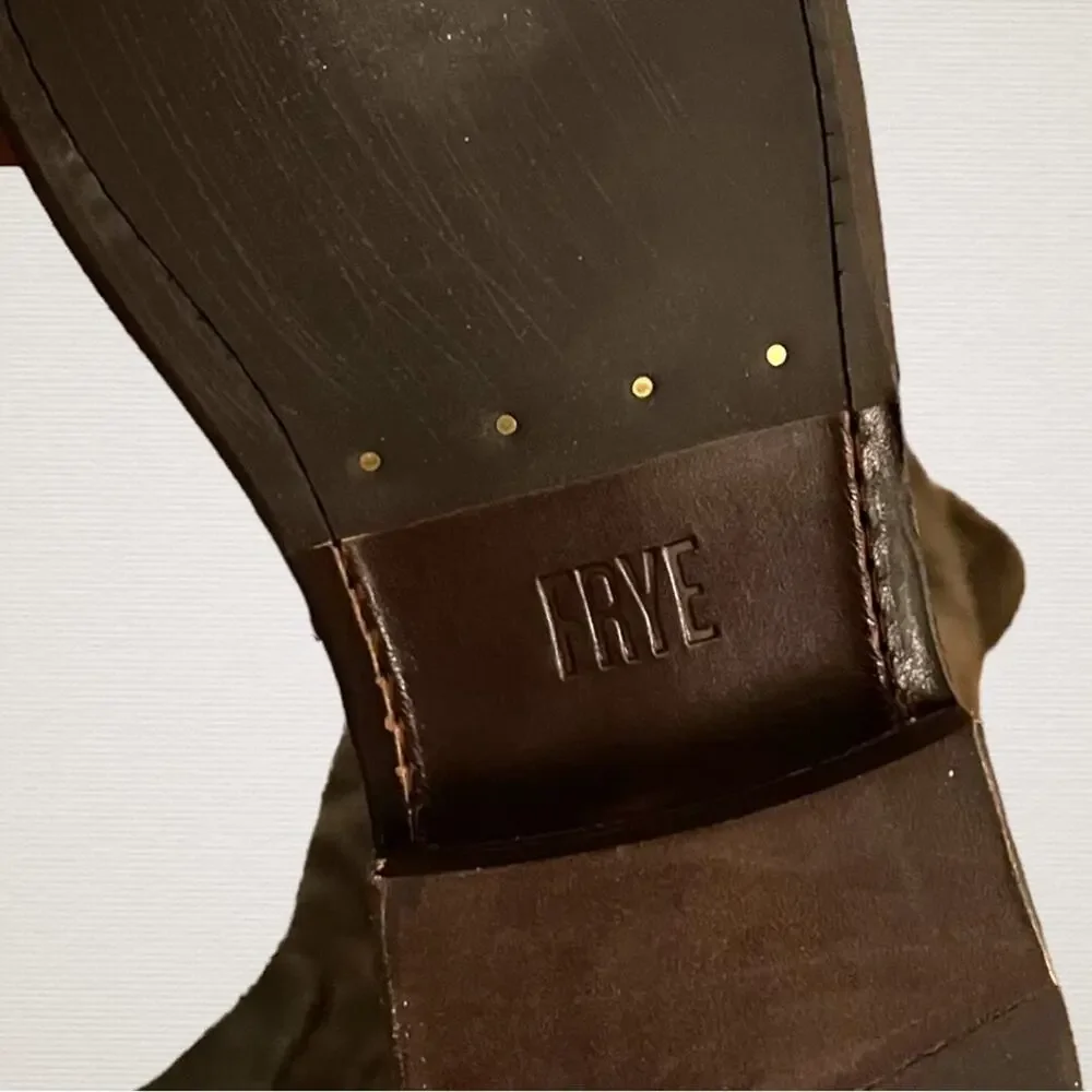 Frye Womens 6B Shirley Over Knee Boots Brown Suede Oiled Fatigue NWT